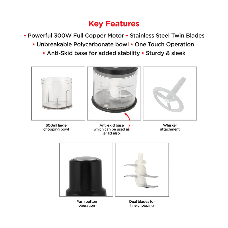 Clearline SuperChop 300W Electric Vegetable & Nut Chopper